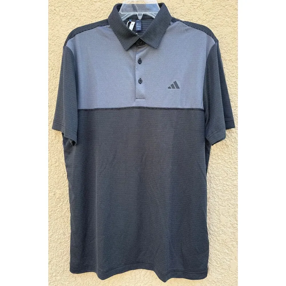 Adidas Golf Polo Black Gray Men's Medium NWT